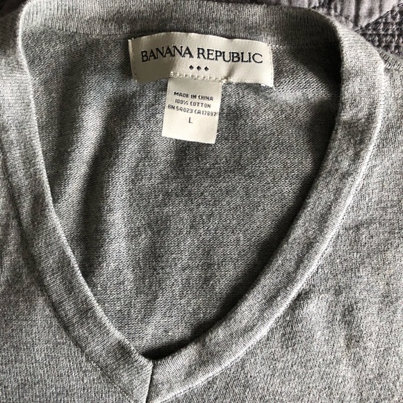 Banana Republic Grey V-Neck Sweater - Picture 2 of 6